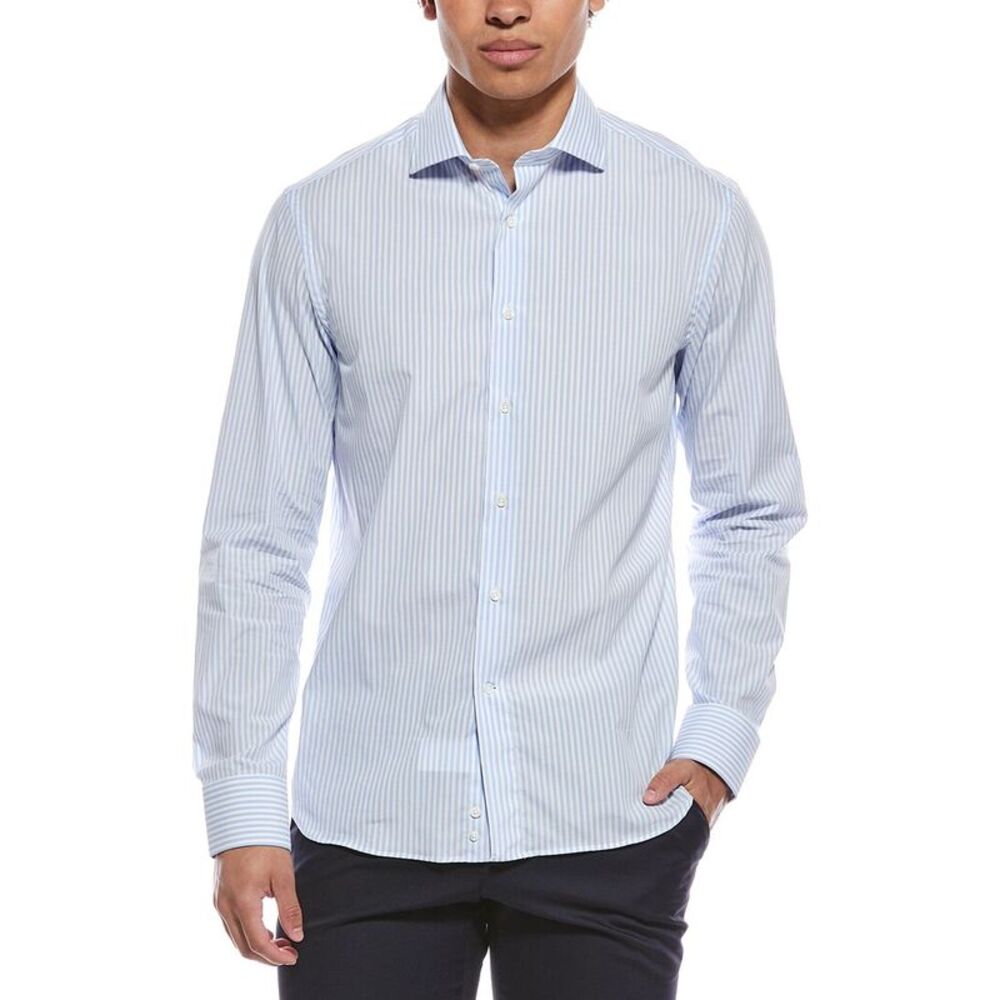 Canali Mens  Dress Shirt, Blue